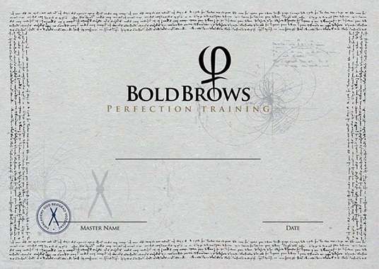 BoldBrows Perfection certificate