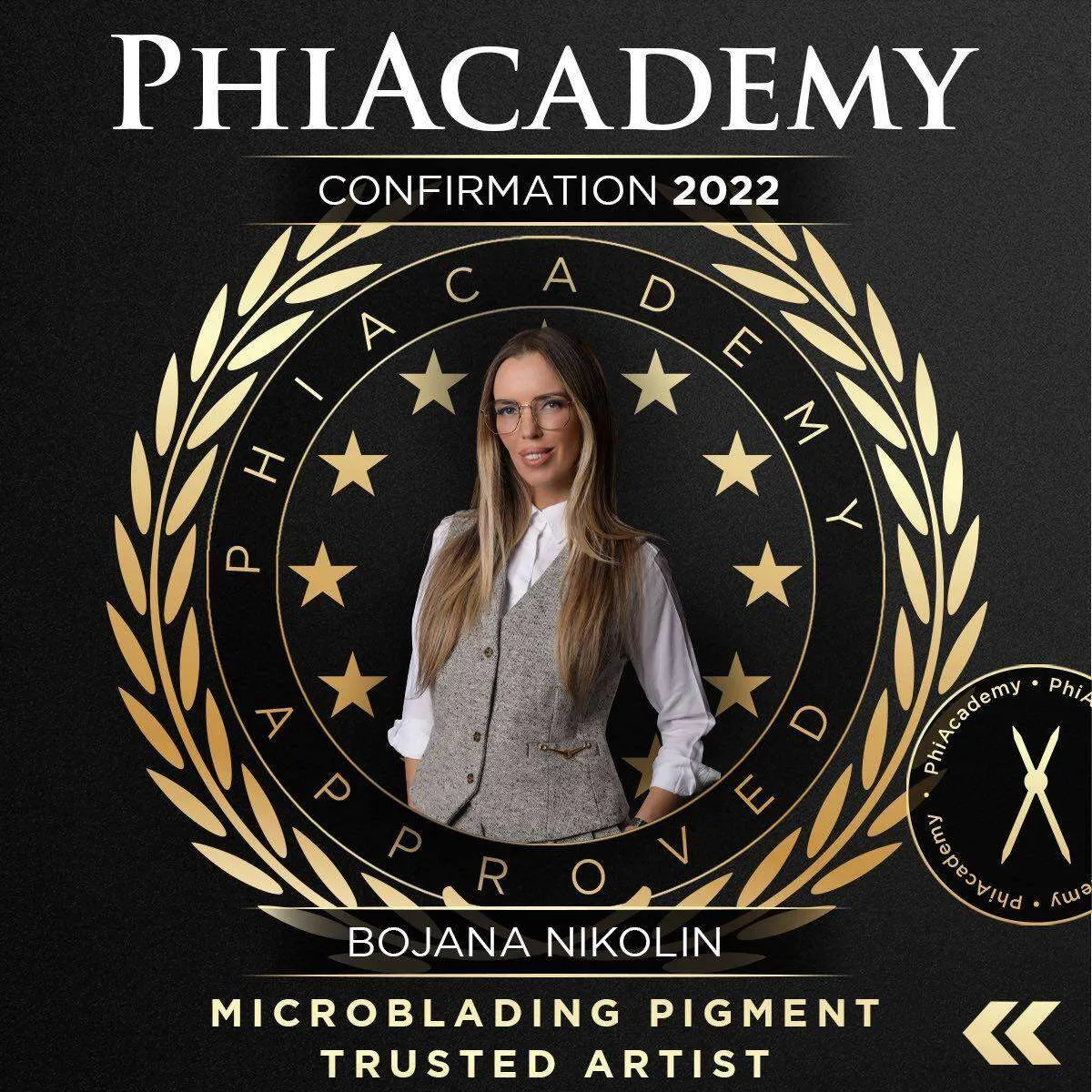 PhiAcademy confirmation microblading pigment trusted artist